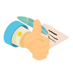 Election Program Icon Isometric Man Hand