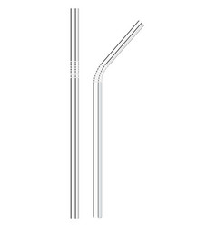 Metal Straws On A White Background