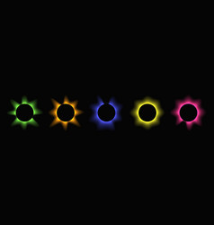 Set Of Circle Illuminate Light Frames With Color