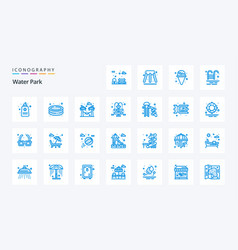 25 Water Park Blue Icon Pack