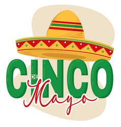 Cinco De Mayo Lettering With A Traditional Mexican