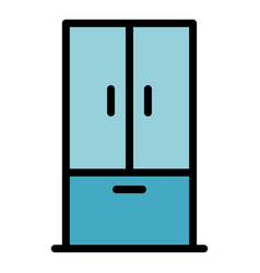 Huge Fridge Icon Color Outline