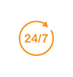 Orange 24 Hours Service Line Icon