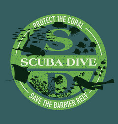 Scuba Diving Protect Save Coral Reef