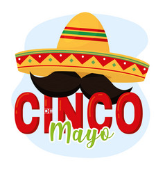 Cinco De Mayo Lettering With Traditional Hat