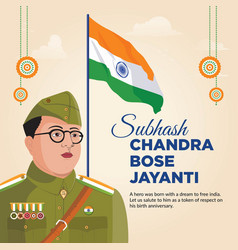 Subhash Chandra Bose Jayanti Banner Design