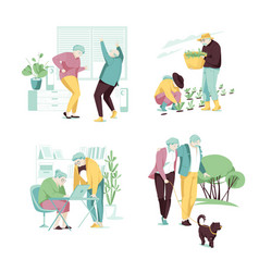 Active Seniors Concept Elderly Couples Planting