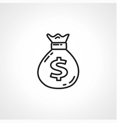 Money Bag Line Icon Sack Of Outline Icon