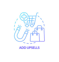 Add Upsells Blue Gradient Concept Icon