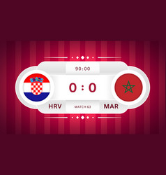 Croatia Vs Morocco Match Design Element Flag