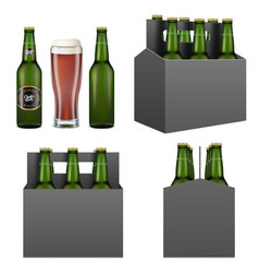 Dark Beer Pack Mockup Set Isolated