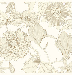 Garden Flower Line Vintage Pattern