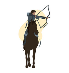 Male Archer On A Brown Horse Flat