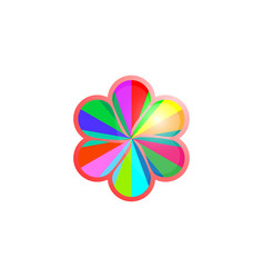 Abstract Rainbow Flower Logo Image Isolated