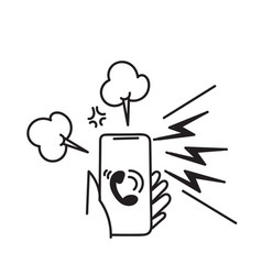 Hand Drawn Doodle Furious Mobile Phone Call