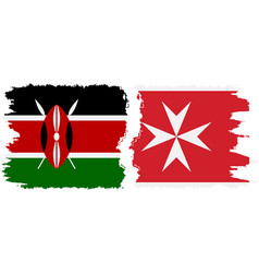 Malta And Kenya Grunge Flags Connection