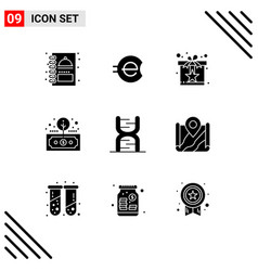 9 Universal Solid Glyph Signs Symbols Roi