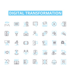 Digital Transformation Linear Icons Set