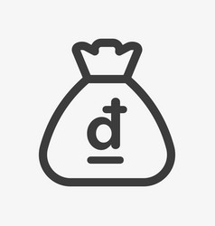 Dong Icon Sack With Vietnamese Currency Symbol