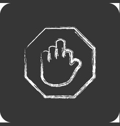 Icon Stop Hand Suitable For Building Symbol Chalk