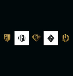 Initial Letters Hsu Logo Designs Bundle