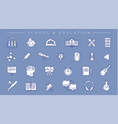 School And Education Concept Line Style