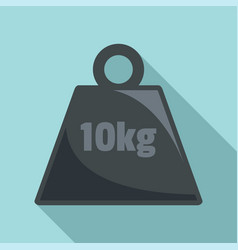 10 Kg Force Weight Icon Flat Style