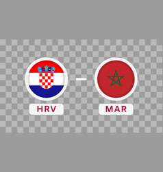 Croatia Vs Morocco Match Design Element Flags