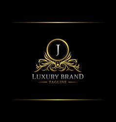 Royal Beauty Logo With V Letter Luxury Gold Vector Image