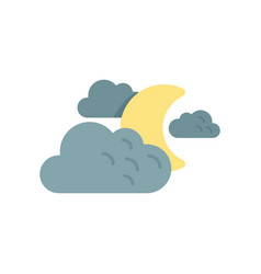 Night Moon Sky Icon Flat Weather Cloud