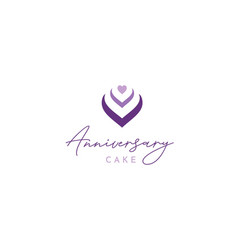 Wedding Anniversary Tart Cake Heart Love Logo