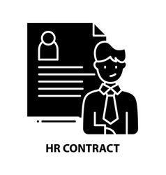 Hr Contract Icon Black Sign With Editable