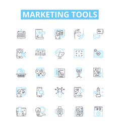 Marketing Tools Line Icons Set Tools