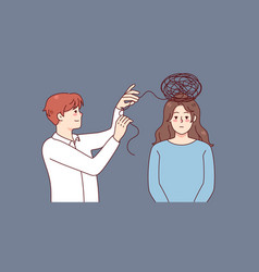 Psychologist Help Female Patient With Confused