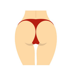 Female Buttocks In Red Panties Icon Flat Style