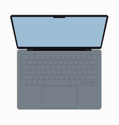 Open Laptop With Display And Keyboard Top View