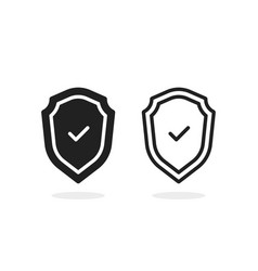 Two Black Shield With Checkmark Like Protect Icon