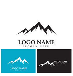 Black And Blue Mountain Logo Design Template