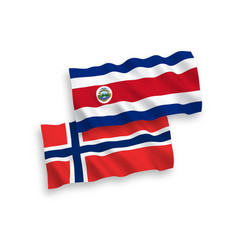 Flags Of Norway And Republic Of Costa Rica