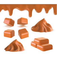 Realistic Liquid Caramel Cube Toffee Candies