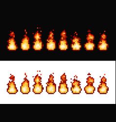 Fire Flame Pixel Art Animation Sprite Frames 8bit