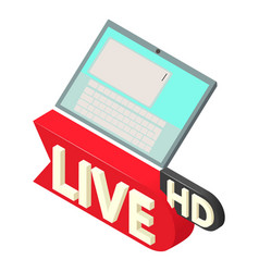 Live Hd Icon Isometric Inscription