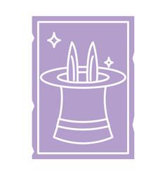 Outline Of A Magic Hat With Rabbit On Tarot Card