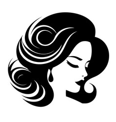 Women Short Hair Style Icon Logo