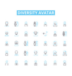 Diversity Avatar Linear Icons Set Inclusivity