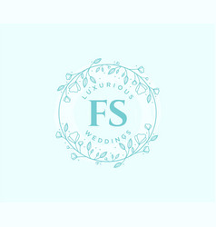 Fs Initials Letter Wedding Monogram Logos