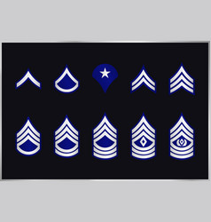 Military ranks stripes and chevrons set army Vector Image