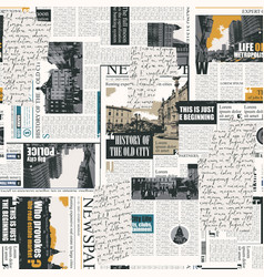 Seamless Pattern With Collage Of Newspaper