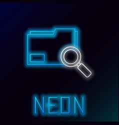 Glowing Neon Line Search Concept With Folder Icon