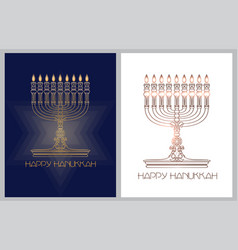 Happy Hanukkah Jewish Holiday Menorah